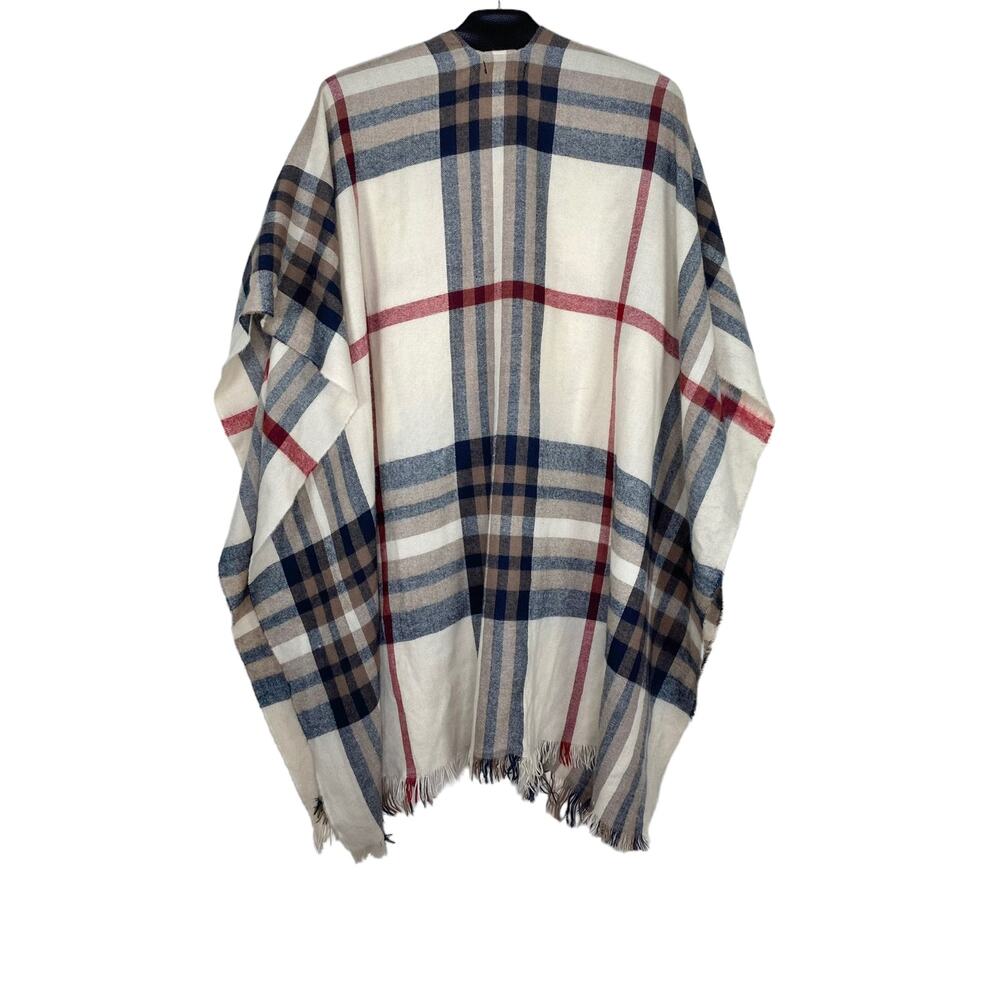 Fraas Exploded Plaid Ruana Cashmink Poncho OS